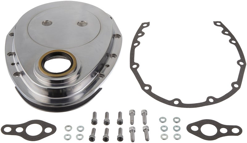Racing Power Company R6040 Polished Aluminum Timing Cover for Small Block Chevy